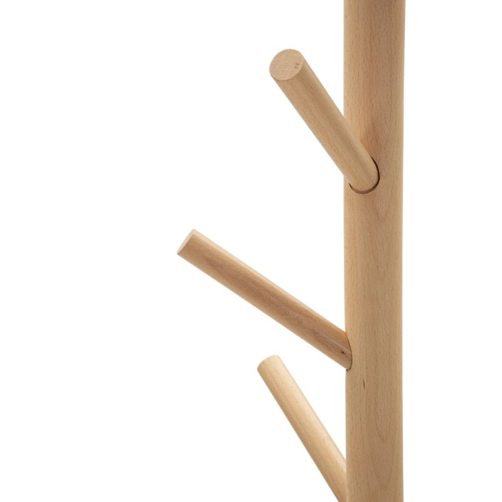 Appendiabiti da terra Tree con base in marmo e dettagli in legno di faggio