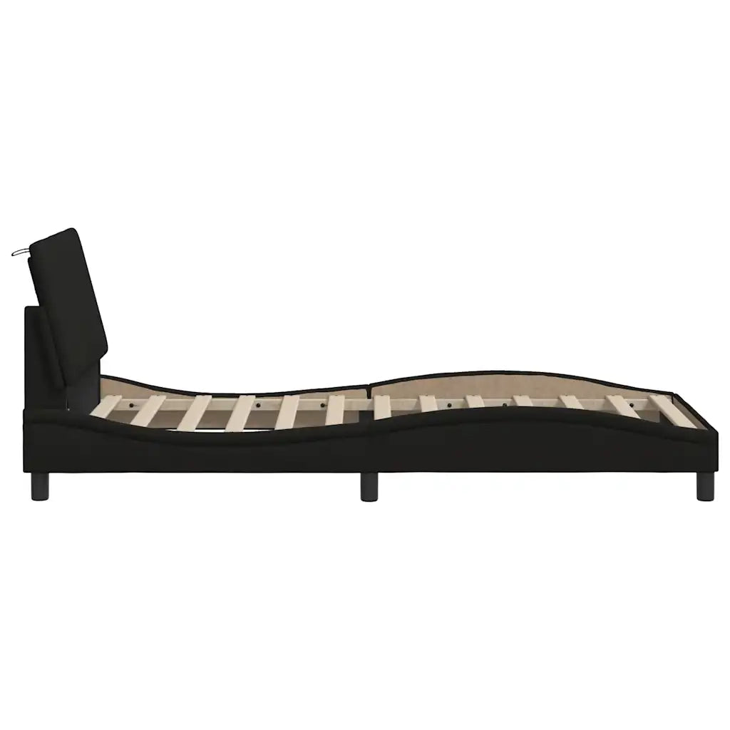 Giroletto senza Materasso Hanko Nero 90x200 cm in Tessuto