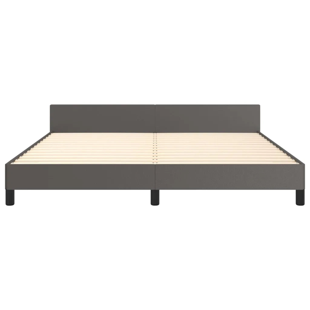 Giroletto con Testiera-Struttura Letto con testiera Grigio 180x200 cm in Similpelle 907530