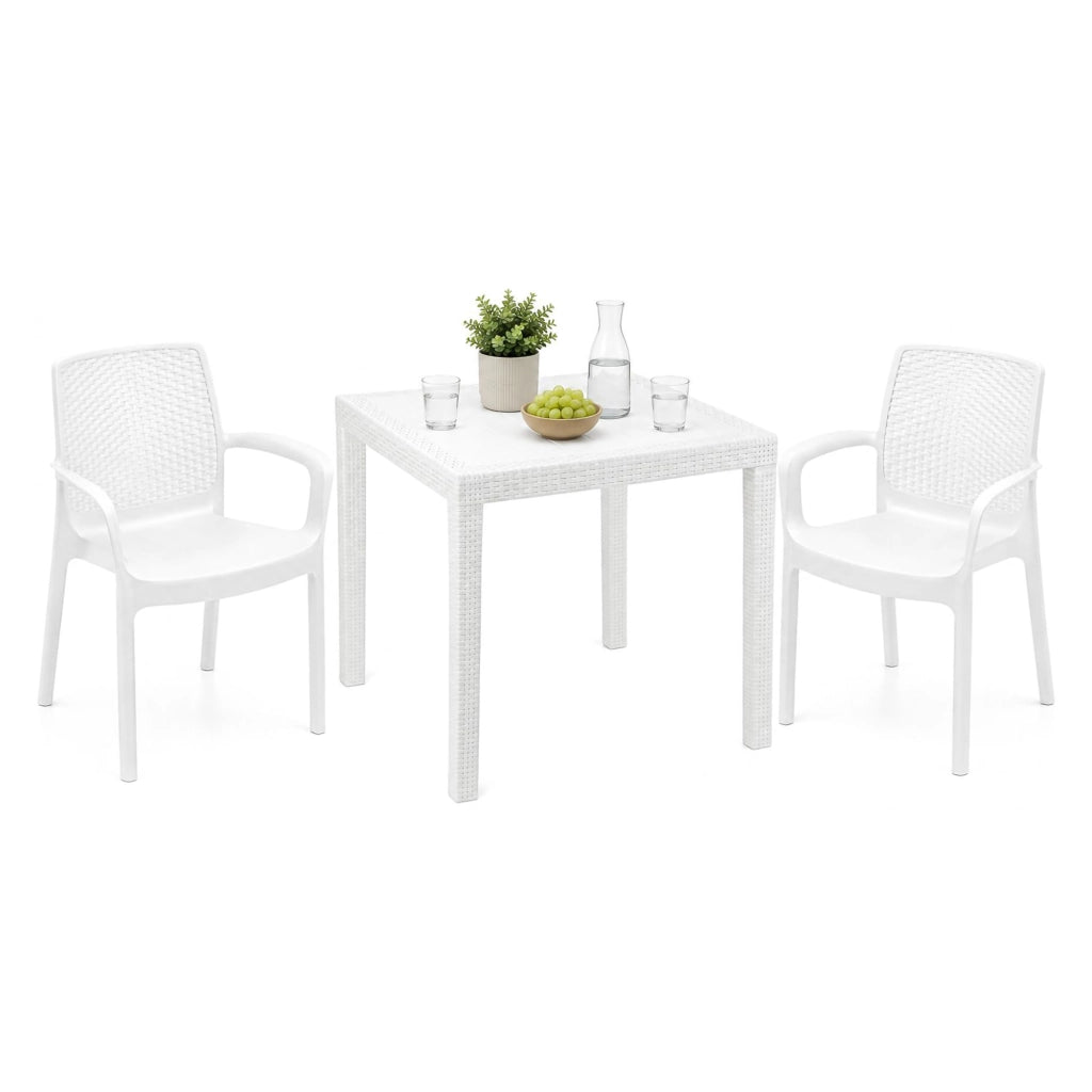 Salottino Outdoor Matali, set Salotto da Esterno 2 Posti Made in Italy, Bianco