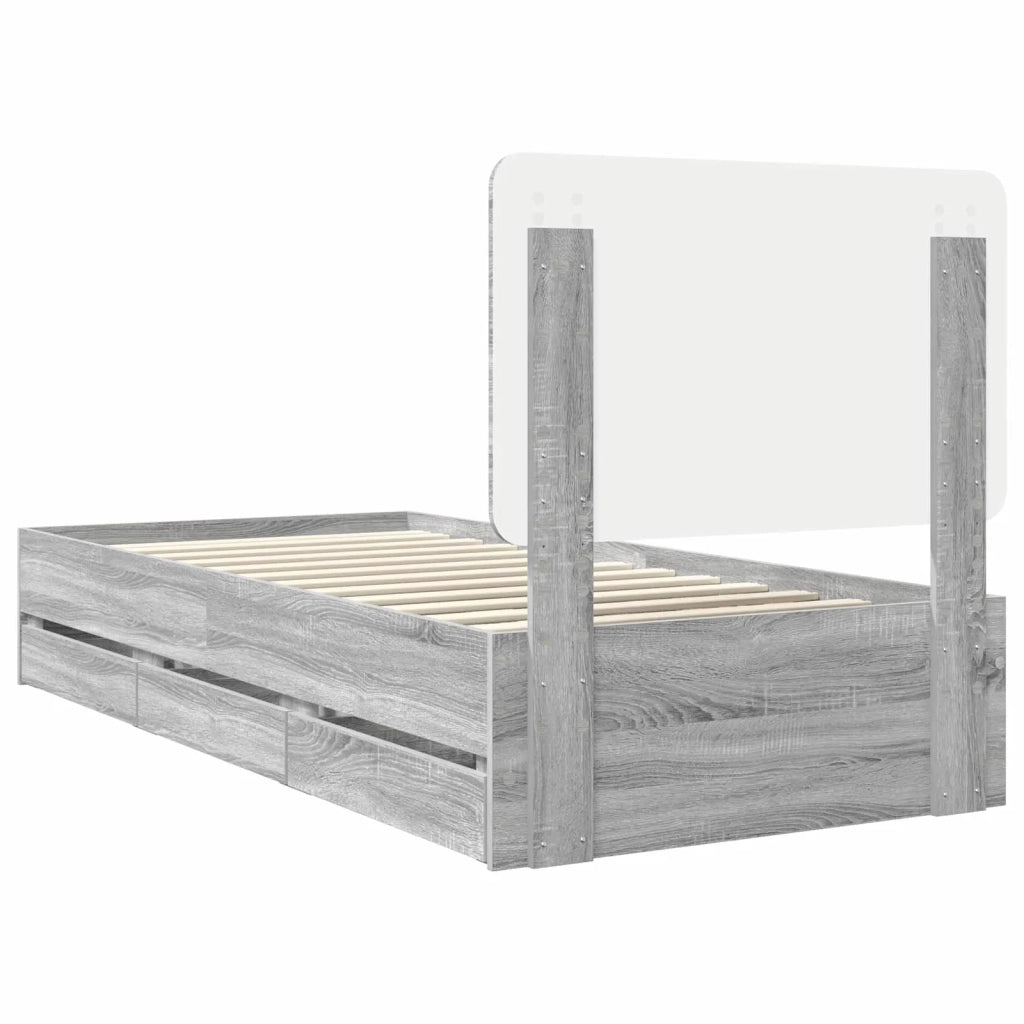 Struttura del letto con cassetto Grigio Sonoma 90 x 200 cm 3412635