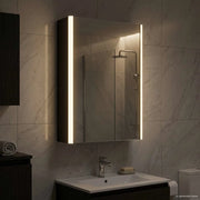 Mobiletto per specchio da bagno Rovere Nero 33 x 11,5 x 50 cm