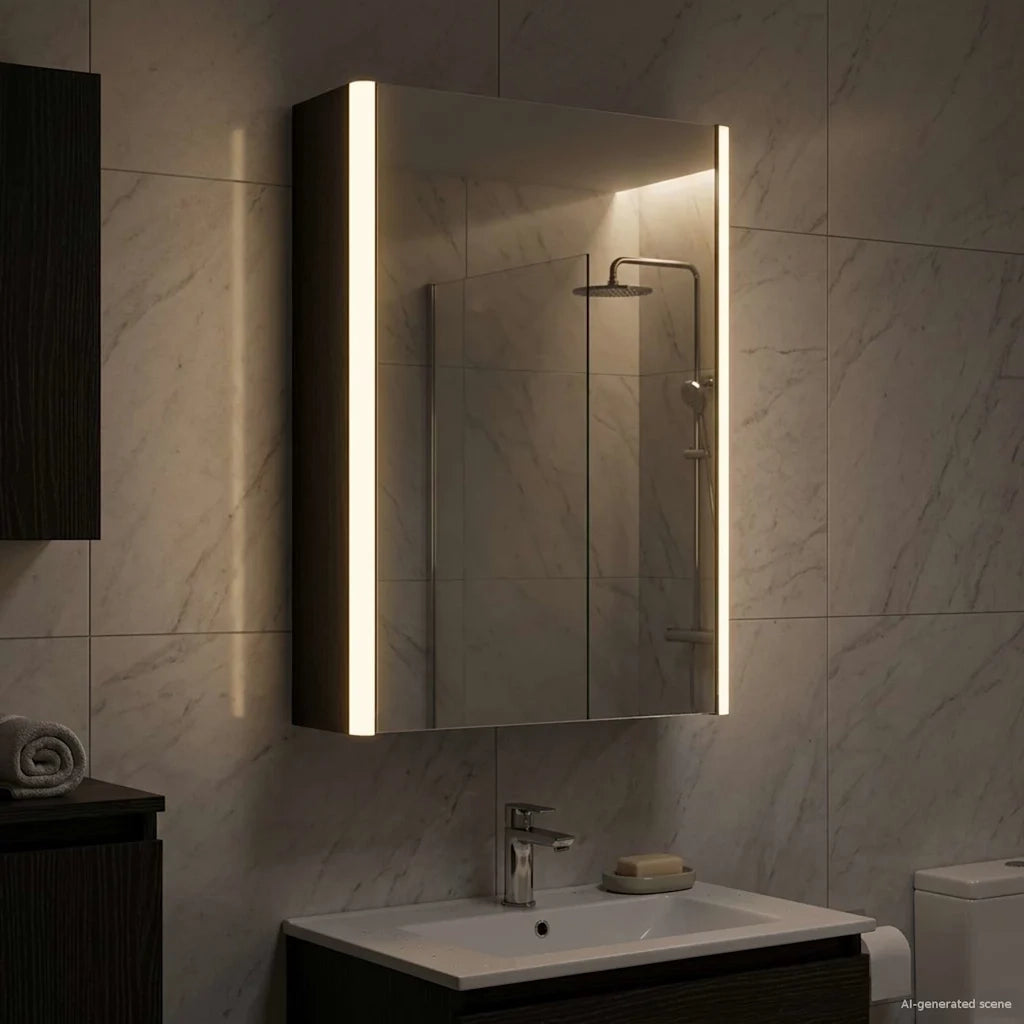 Mobiletto per specchio da bagno Rovere Nero 33 x 11,5 x 50 cm