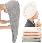 4 Pezzi di Turbante a Microfibra Extra Grande - Super Assorbente & Seco Velocemente - Con Chiusura a Knop - Anti-Formicolio per Tutti i Tipi di Capelli