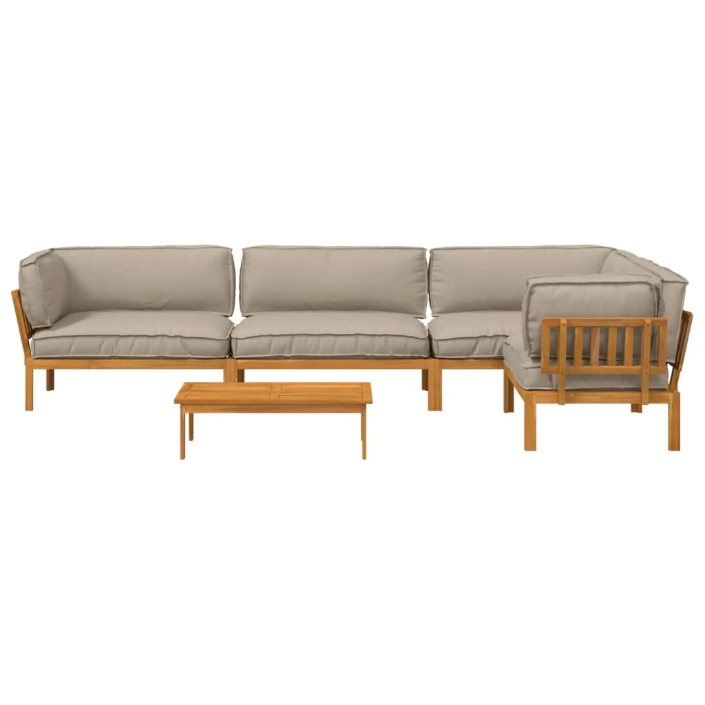 Set di divani con cuscino 5 pcs Talpa Legno di Acacia Massello 3418619