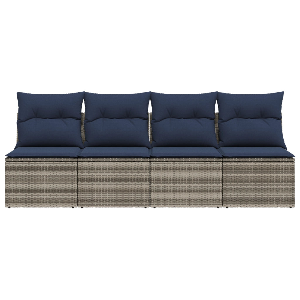 | Divano da giardino | Grigio 220 x 62 x 69cm polyrattan 366151