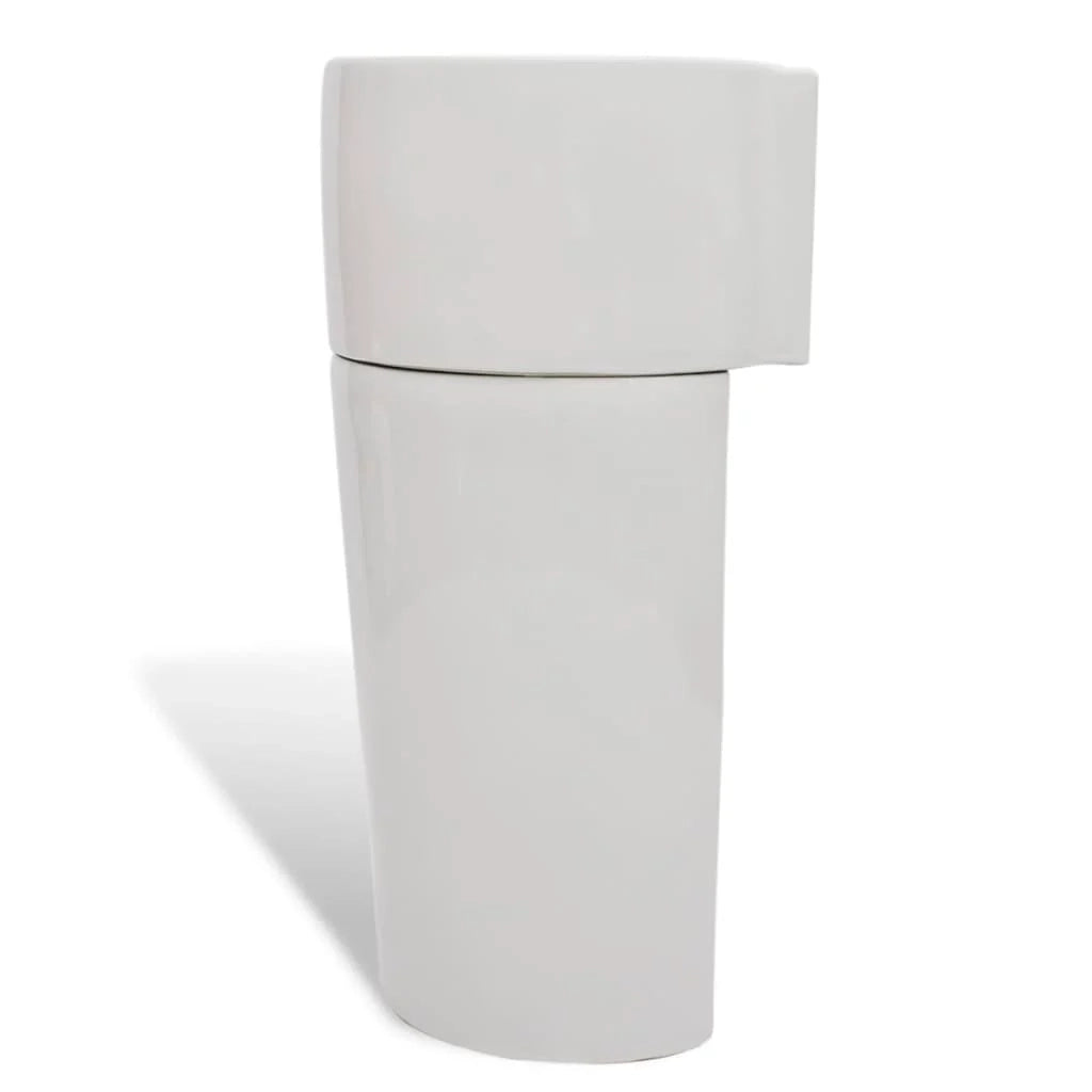 Lavabo in ceramica da 86 cm con foro troppopieno/rubinetto per bagno bianco 02_0002517