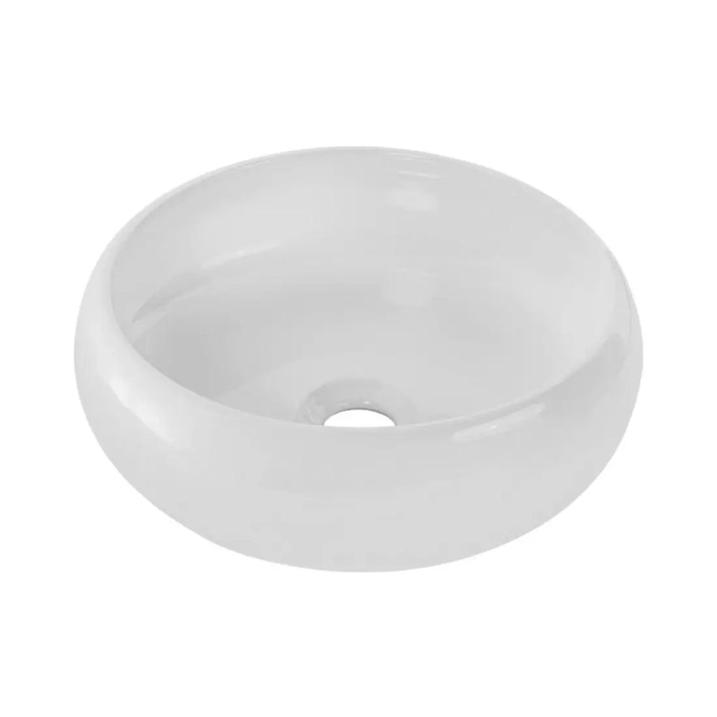 Set ICON bianco: mobile sottolavabo 60cm + lavabo da appoggio rotondo bianco + specchio LED ovale verticale + colonna