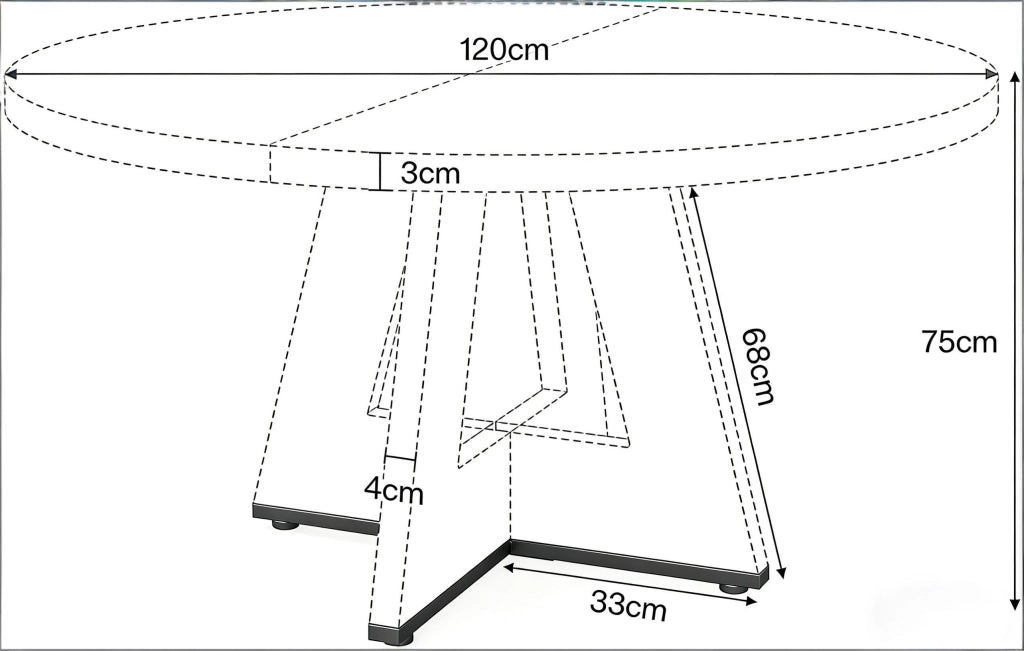 TAVOLO ROTONDO da pranzo 120 cm Legno naturale, solo tavolo