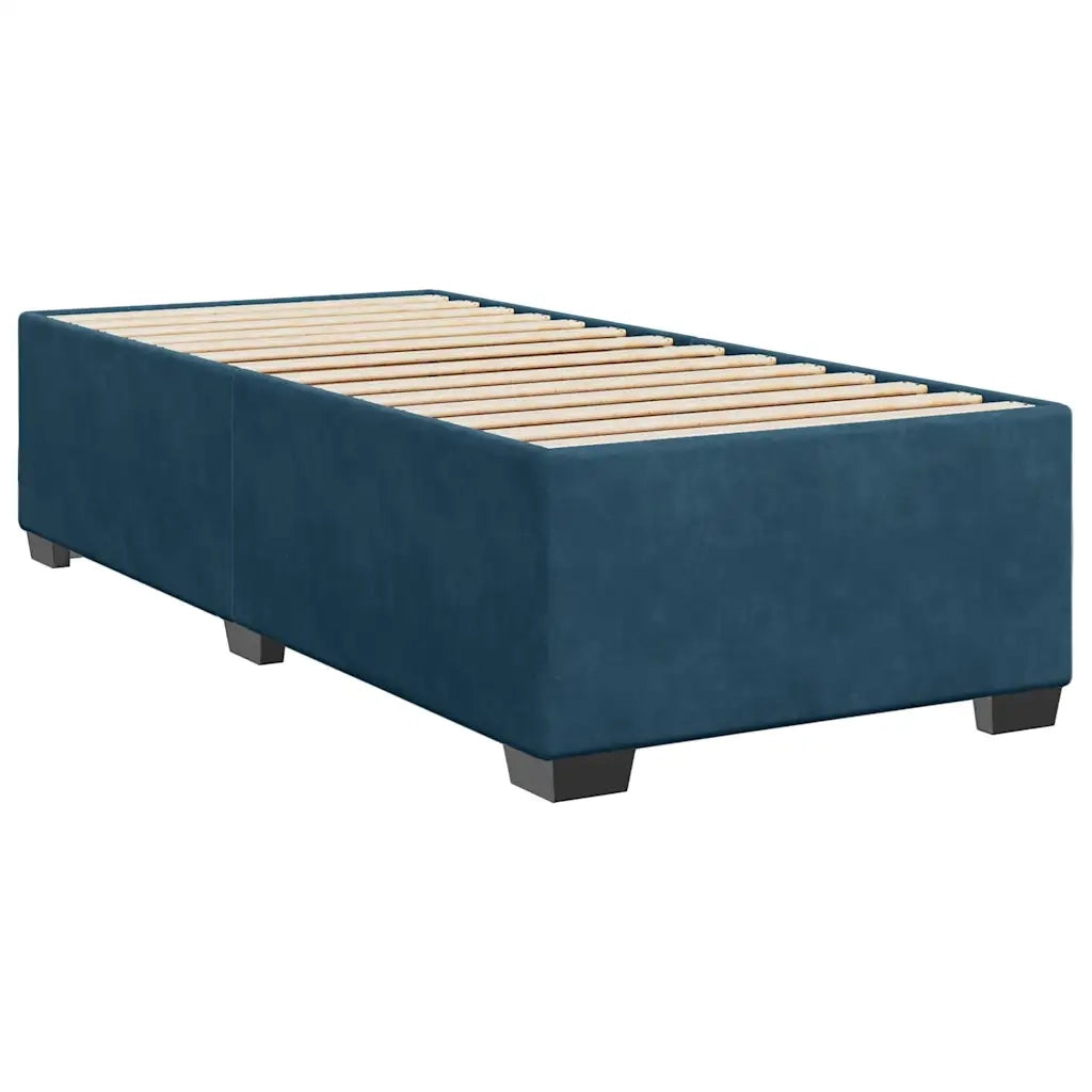 Giroletto a Molle con Materasso Blu Scuro 80x200 cm in Velluto