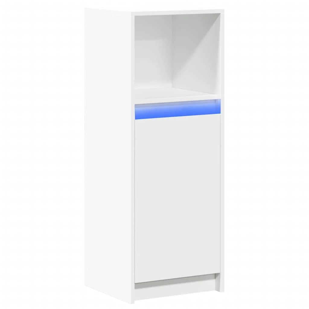 Buffet credenza cassettiera mobiletto mobile contenitore organizer per cucina soggiorno salotto con illuminazione a LED 38 x 34 x 100 cm legno ingegnerizzato bianco 02_0029770