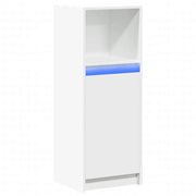 Buffet credenza cassettiera mobiletto mobile contenitore organizer per cucina soggiorno salotto con illuminazione a LED 38 x 34 x 100 cm legno ingegnerizzato bianco 02_0029770