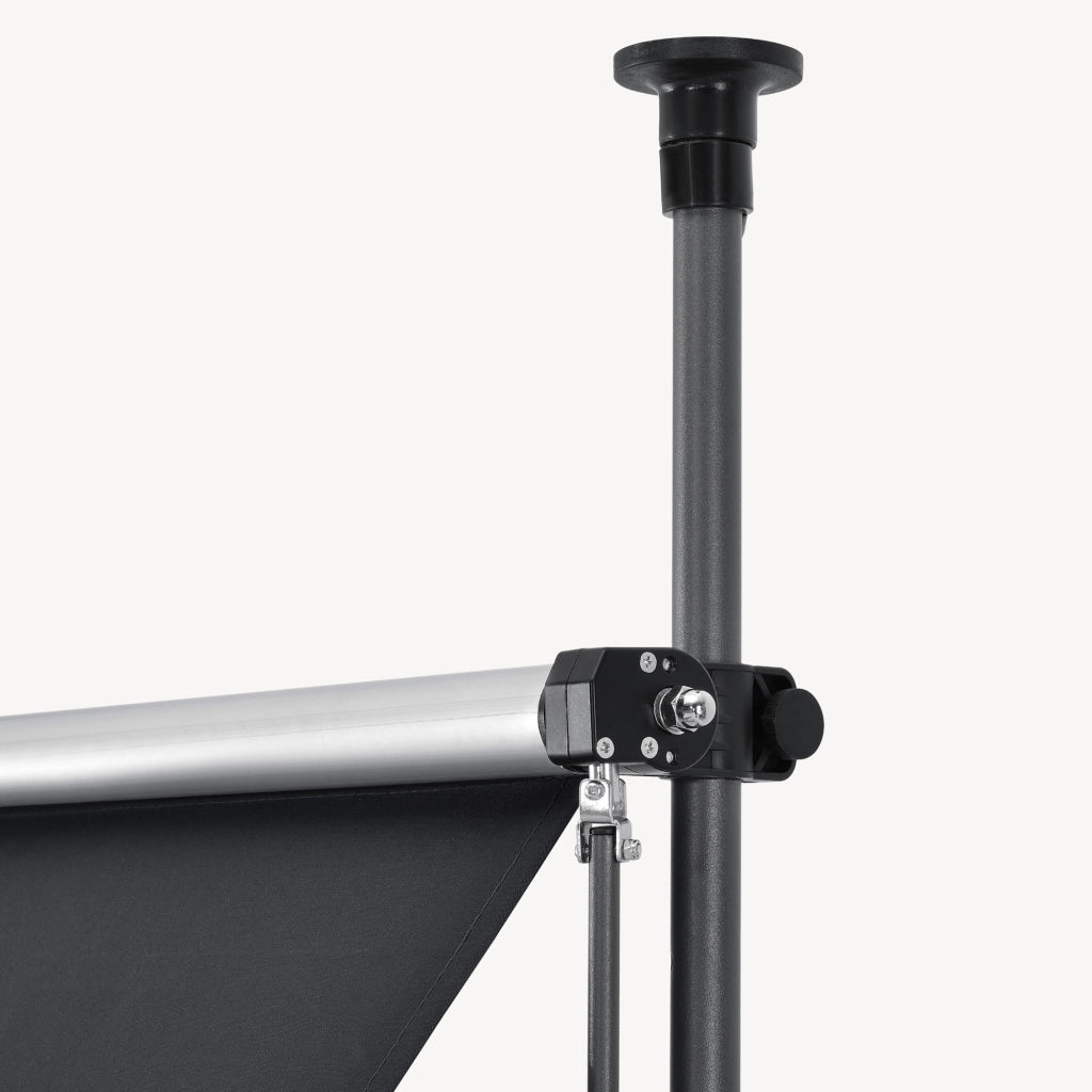Tenda da Sole a Muro con Pali di Supporto Telescopici Parasole 150 x 120 cm (LxP) Nero pro.tec