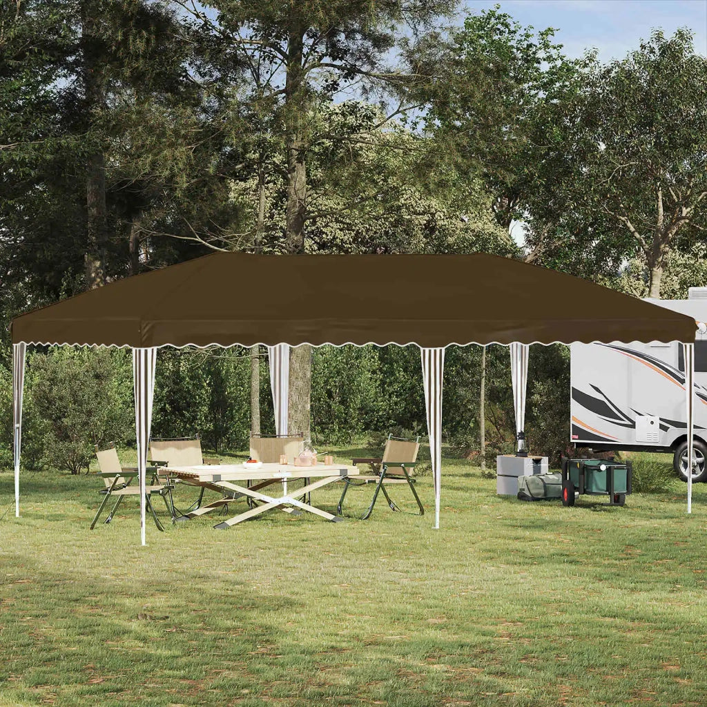 Tenda per feste a pop-up-Gazebo 575 x 290 x 245 cm Tortora