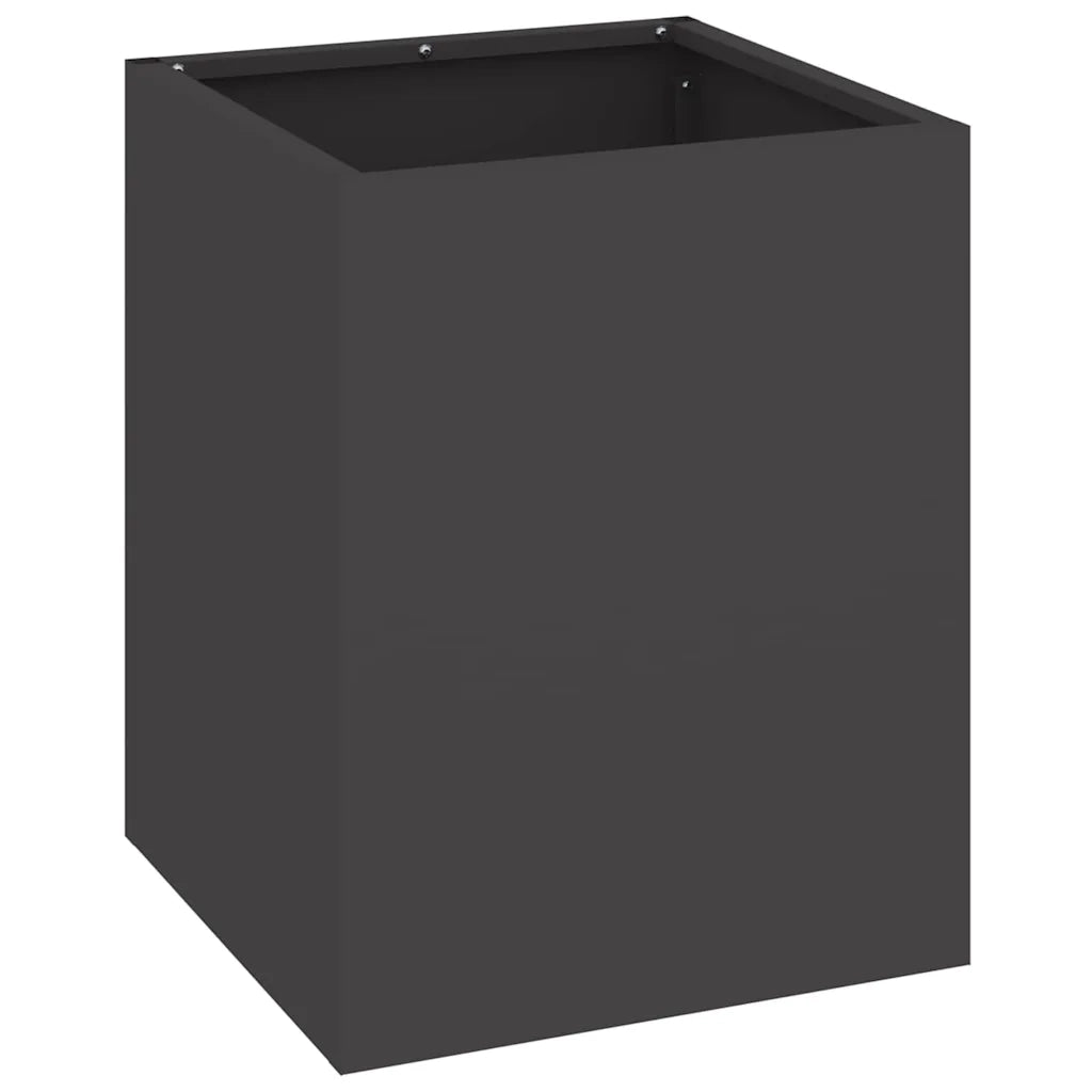vidaXL Vaso da giardino Nero 32 x 32 x 40 cm Acciaio laminato a freddo