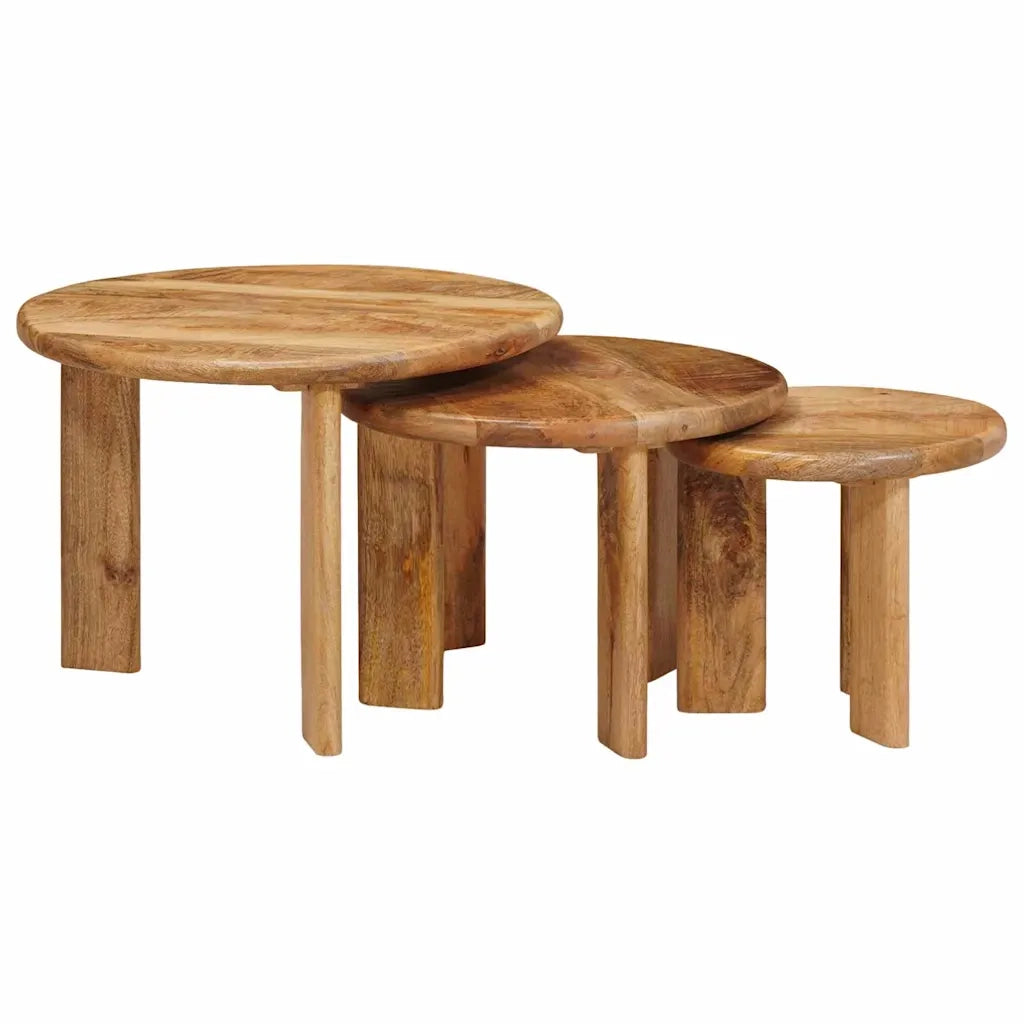 Tavoli da Caffè Nido 3 pcs Marrone Legno di mango massello 4104654