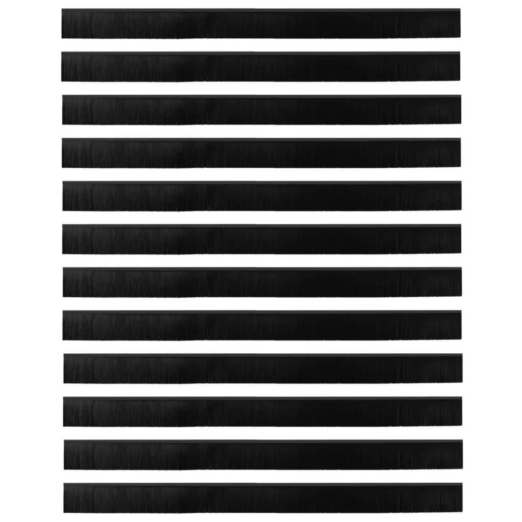 Spazzole per porte autoadesive 12 pcs Nero 100 cm 42019579