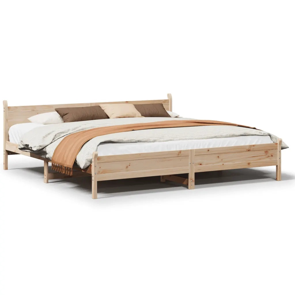 Letto senza Materasso 180x200 cm in Legno Massello di Pino 855582