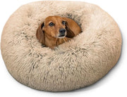 Letto per cani in pelliccia a scaglie - Taupe - Piccolo 23x23 con tasca per oggetti personali
