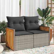 Divano da Giardino con Cuscini 2 Posti Grigio in Polyrattancod mxl 87678