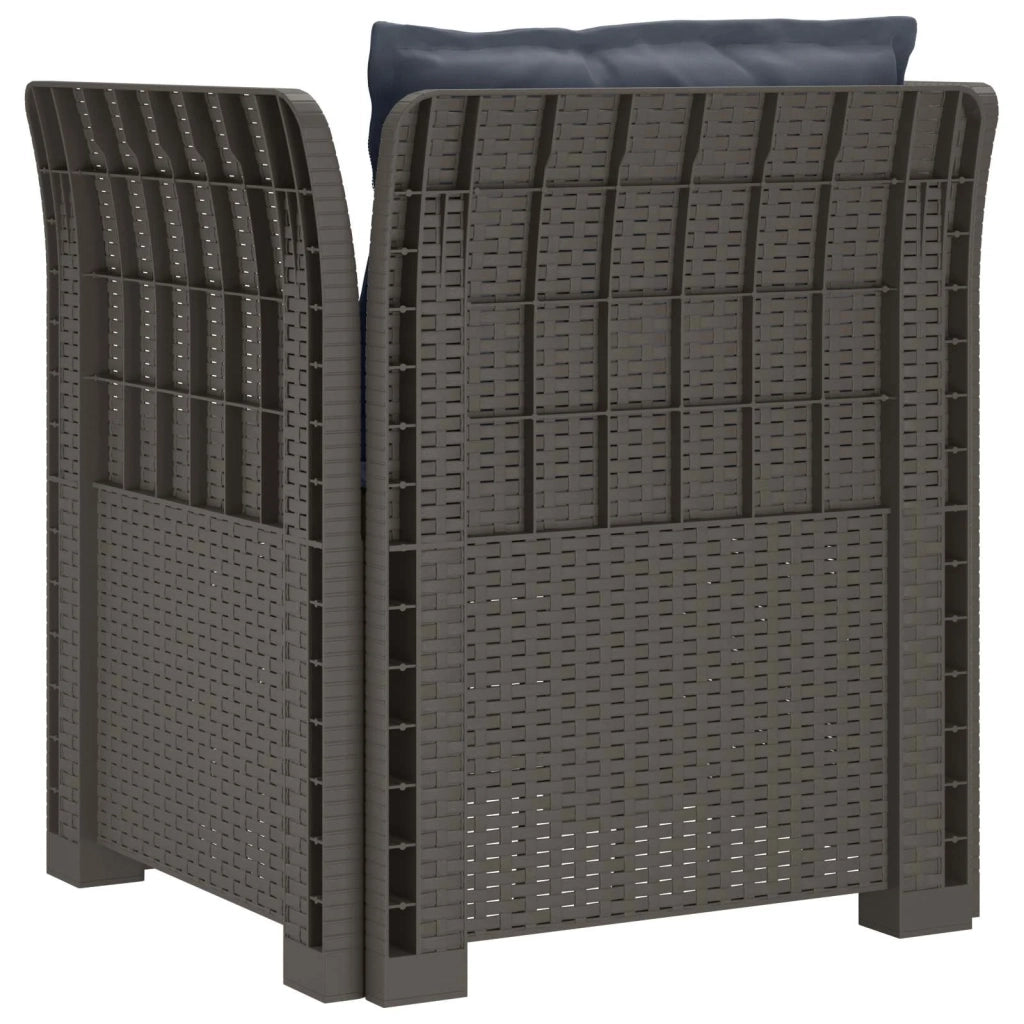 Poltrona a 1 Posto con Cuscini Aspetto Rattan PP Grigio Chiaro 8011883