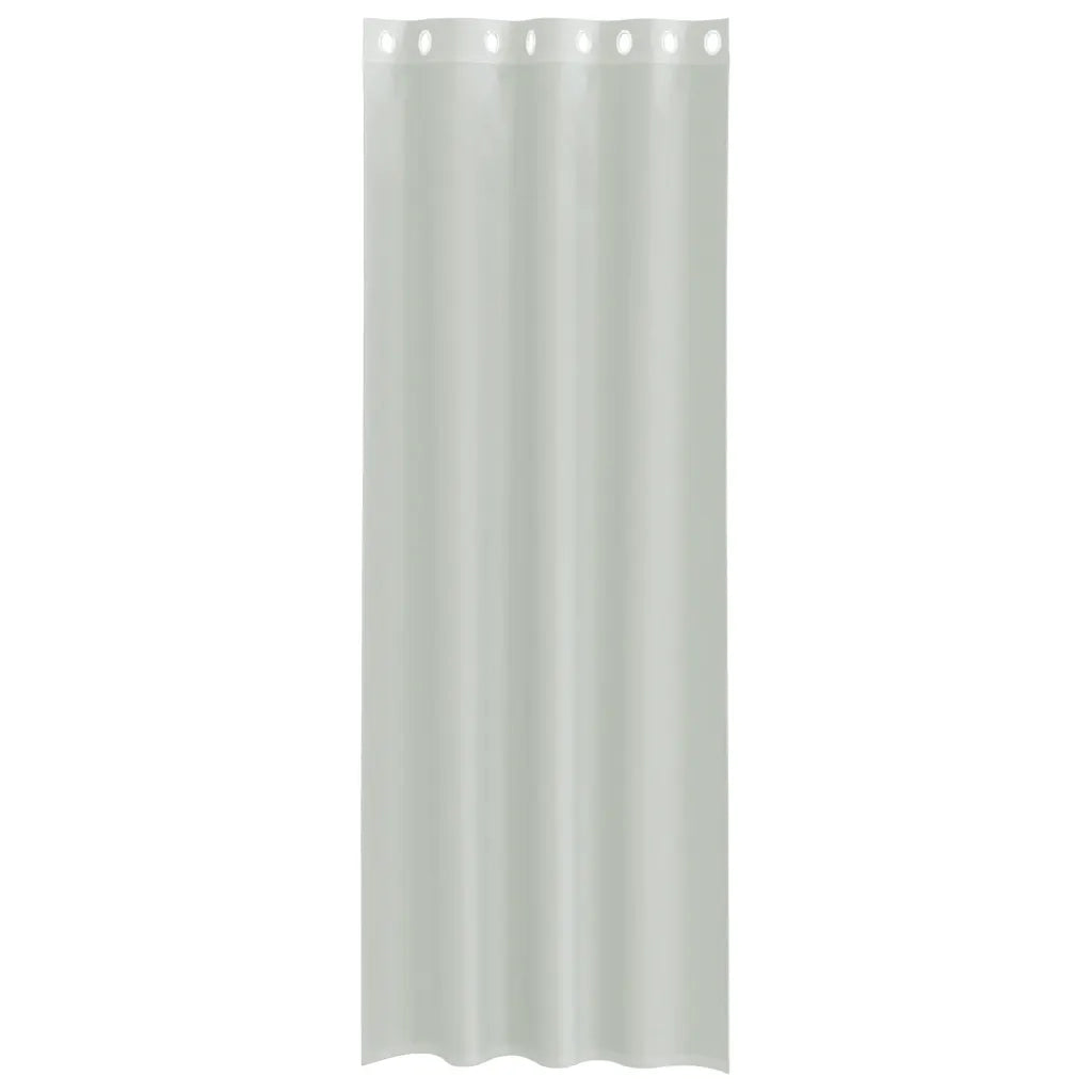 Tende in Voile con Occhielli 2 pz Grigio Chiaro 140x300 cm