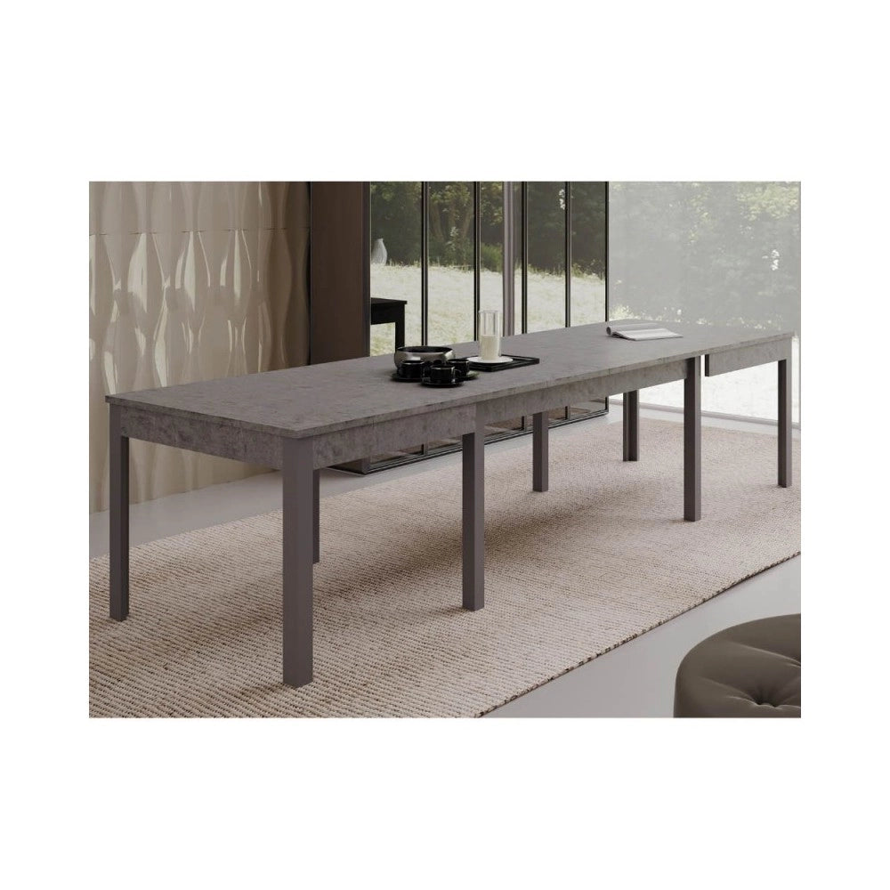 Tavolo Super4 160x90 allungabile a 320 cm colore cemento