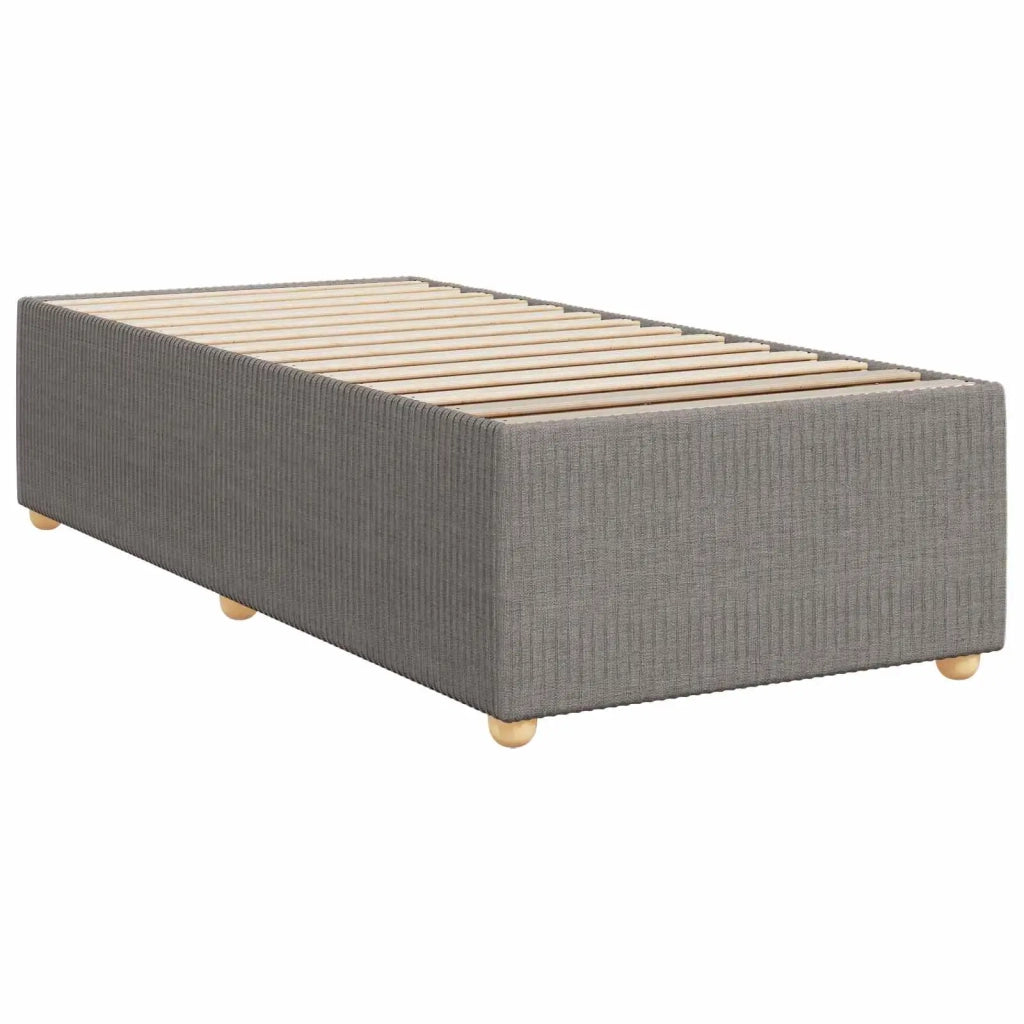 Letto Box Spring LED con Materasso Tortora 100 x 200 cm Tessuto 3455794