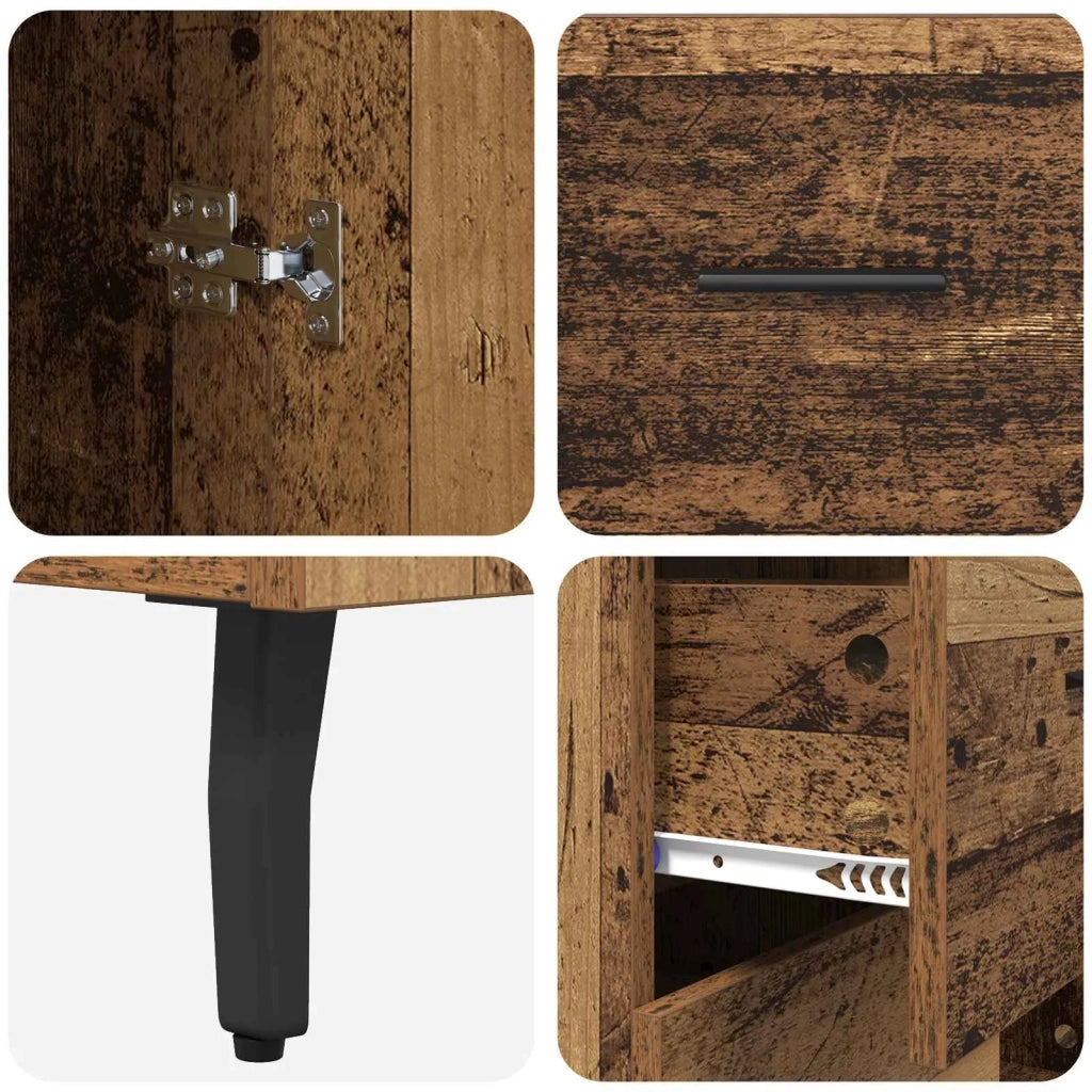 Credenza con cassetto Legno vecchio 69,5 x 34 x 90 cm