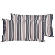 Set di 2 cuscini da giardino a righe tessuto 40 x 70 cm resistente all'acqua sfoderabile