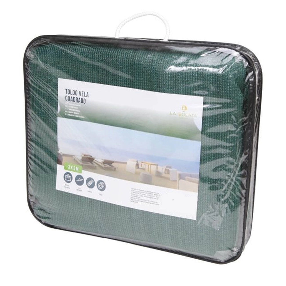 Trade Shop - Vela Tenda Quadrata Parasole Protezione Sole Ombreggiatura Giardino 3x3mt Verde 017032 -