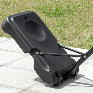 Canestro da Basket Altezza Regolabile 195-245 cm in Acciaio e HDPE Blu