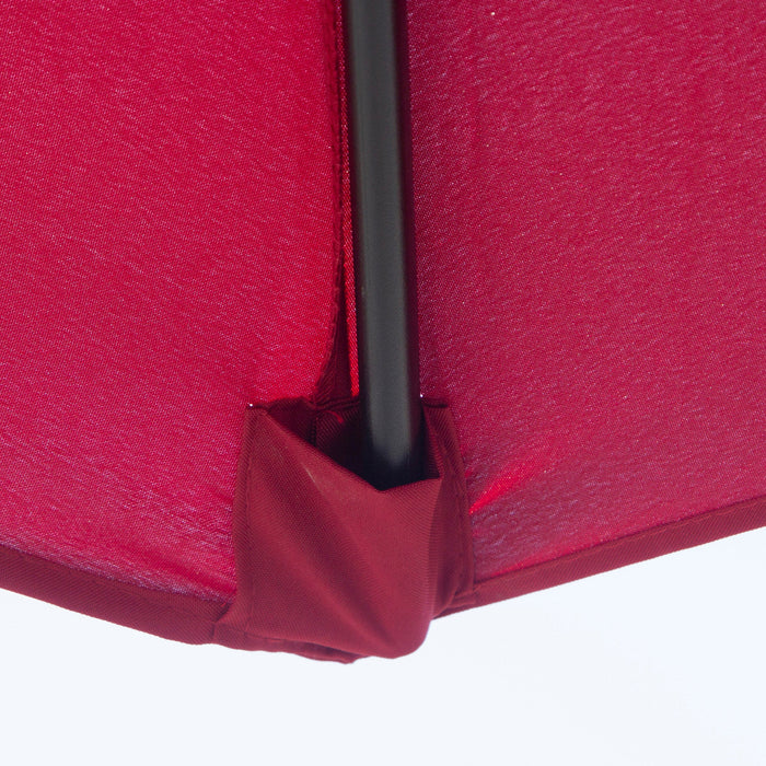 Ombrellone da Giardino in Acciaio 3x2.45m Inclinabile Rosso Vino