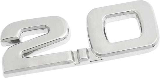 Decallo Emblema di Ricambio - Lega di Alluminio - Imbottito Acqua - Facile da Installare - Dimensioni 6,5 x 2,5 x 0,3 cm - Adatto per Veicoli