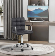 Sedia da ufficio ergonomica bianca regolabile in altezza 46-61 cm con braccioli