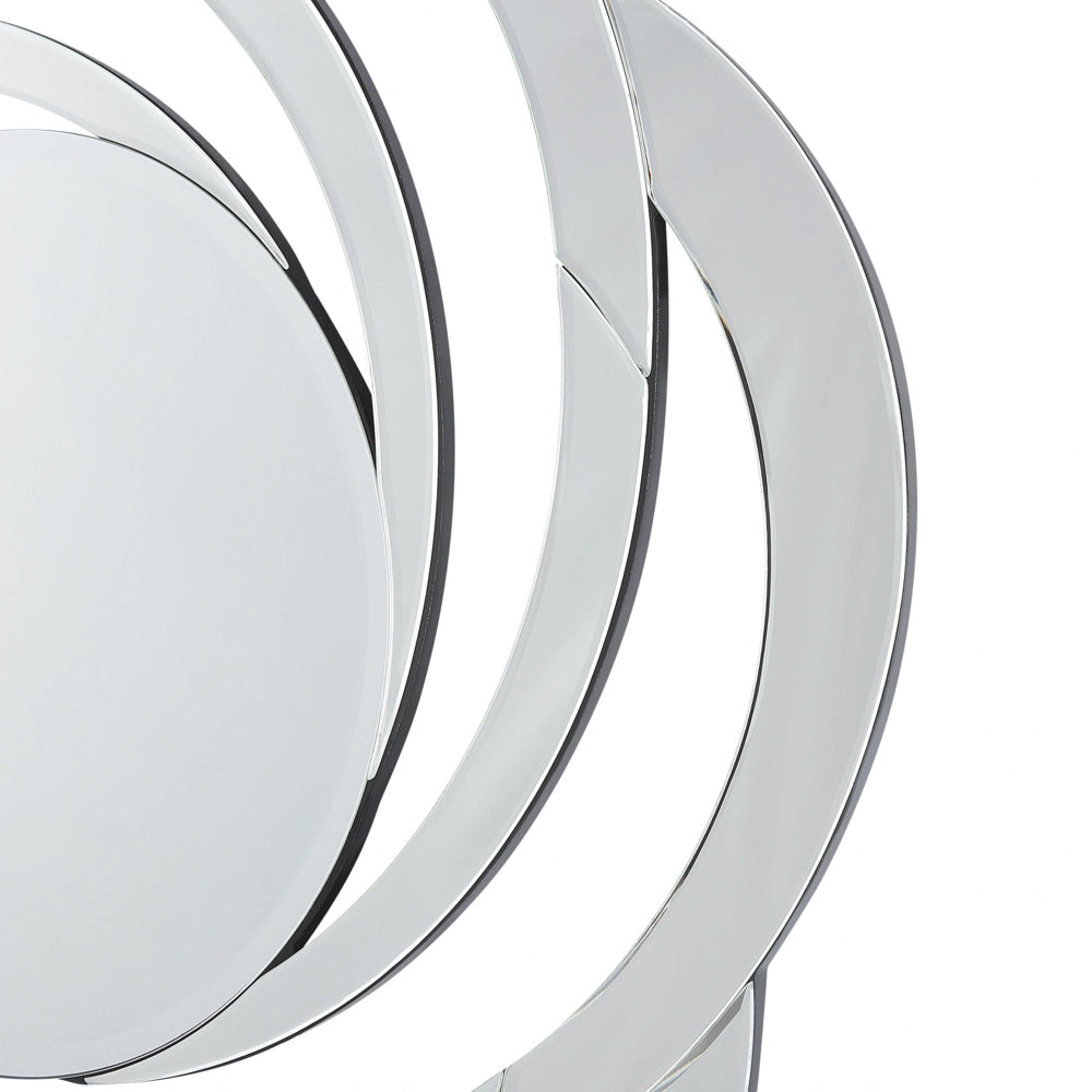Specchio da parete in vetro argento MDF ciclone a forma di fiore moderno soggiorno camera da letto