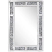 Specchio da parete in argento rettangolare 60 x 90 cm moderno glamour soggiorno camera da letto decorazione