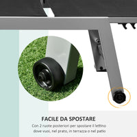 Lettino Prendisole da Giardino in Textilene 169x65x102 cm  UV-A Grigio