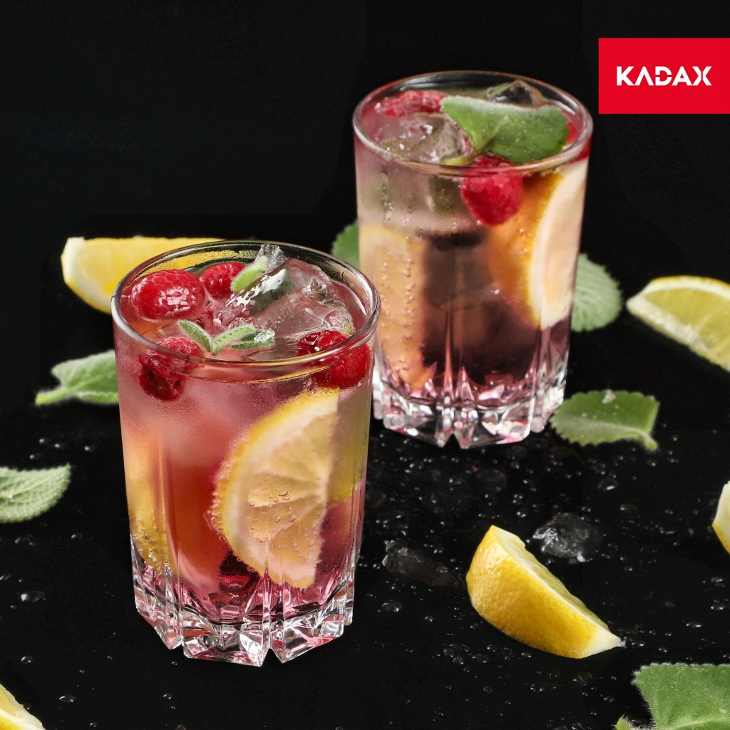 Set di 6 bicchieri KADAX per bevande, succhi e bibite, formato Literatka, 245 ml.