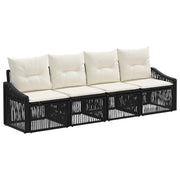 Set Divano da Giardino 4 pcs Nero polyrattan 3435928