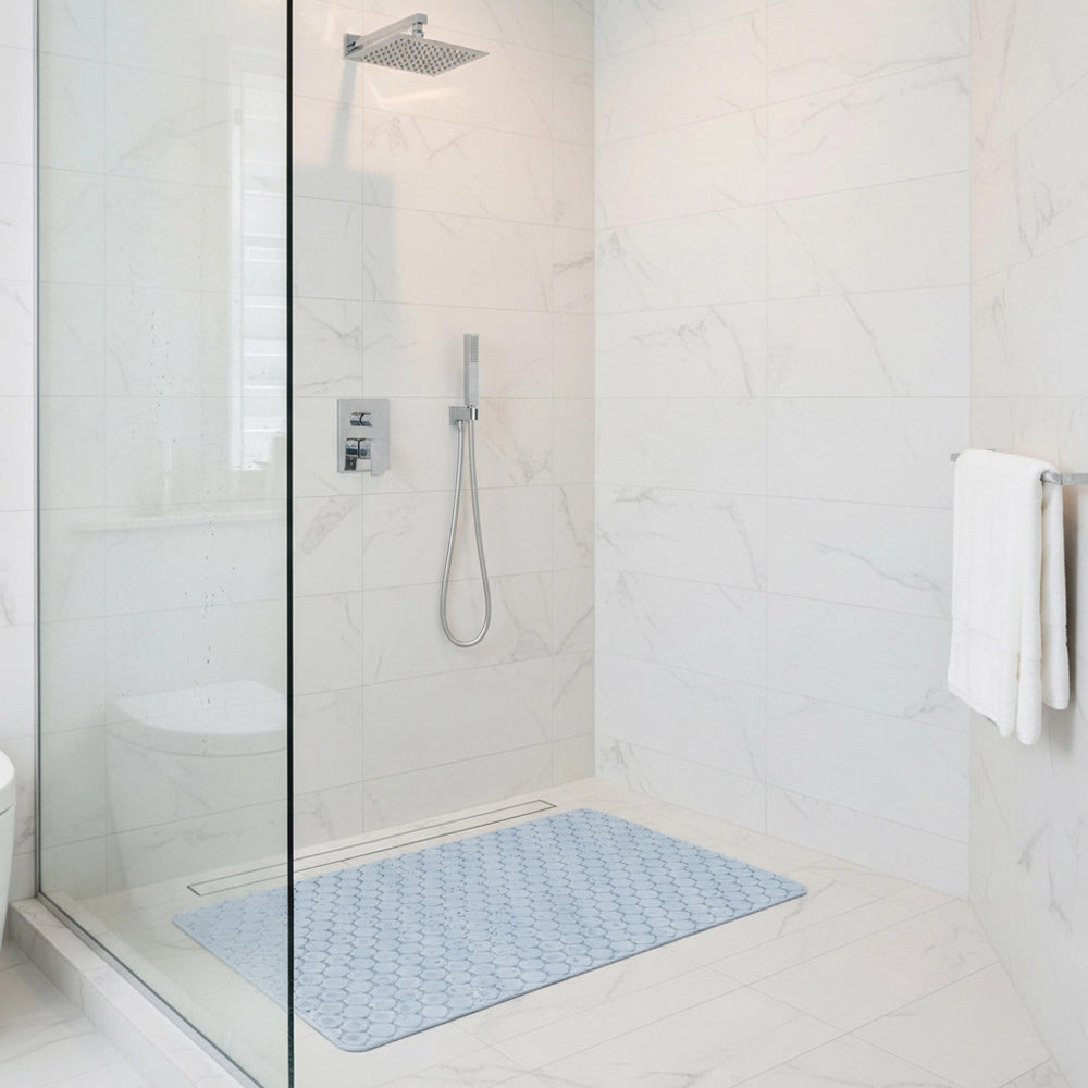 Tappeto bagno antiscivolo azzurro 75x43 cm Maia