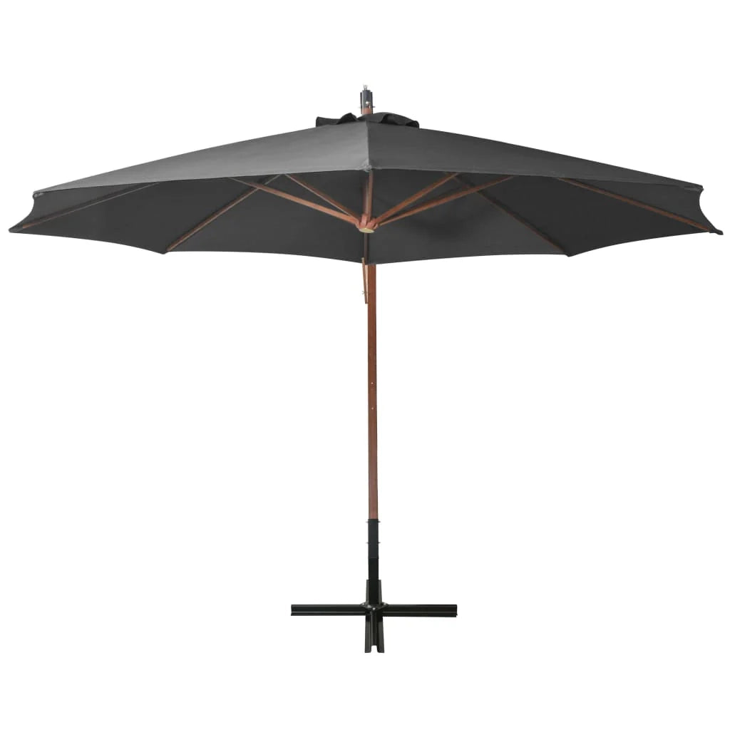 Ombrellone sospeso con palo 3,5 x 2,9 m legno di abete antracite 02_0008705