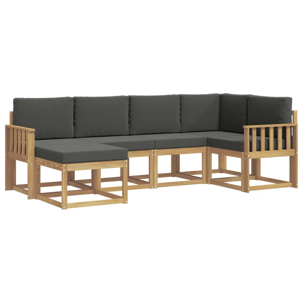 Set di divani da esterno 6 pz Bianco e Antracite Poliestere 3387871