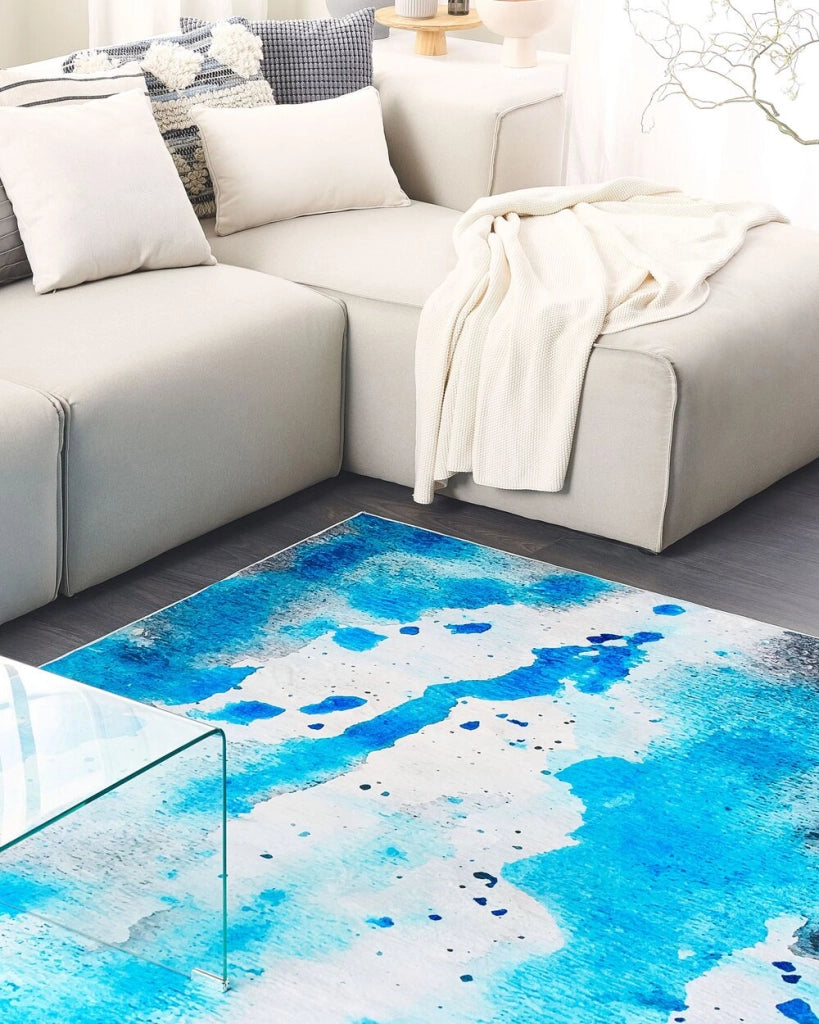Tappeto tappetino Tessuto Multicolore 140 x 200 cm Motivo Acquerello Astratto Moderno