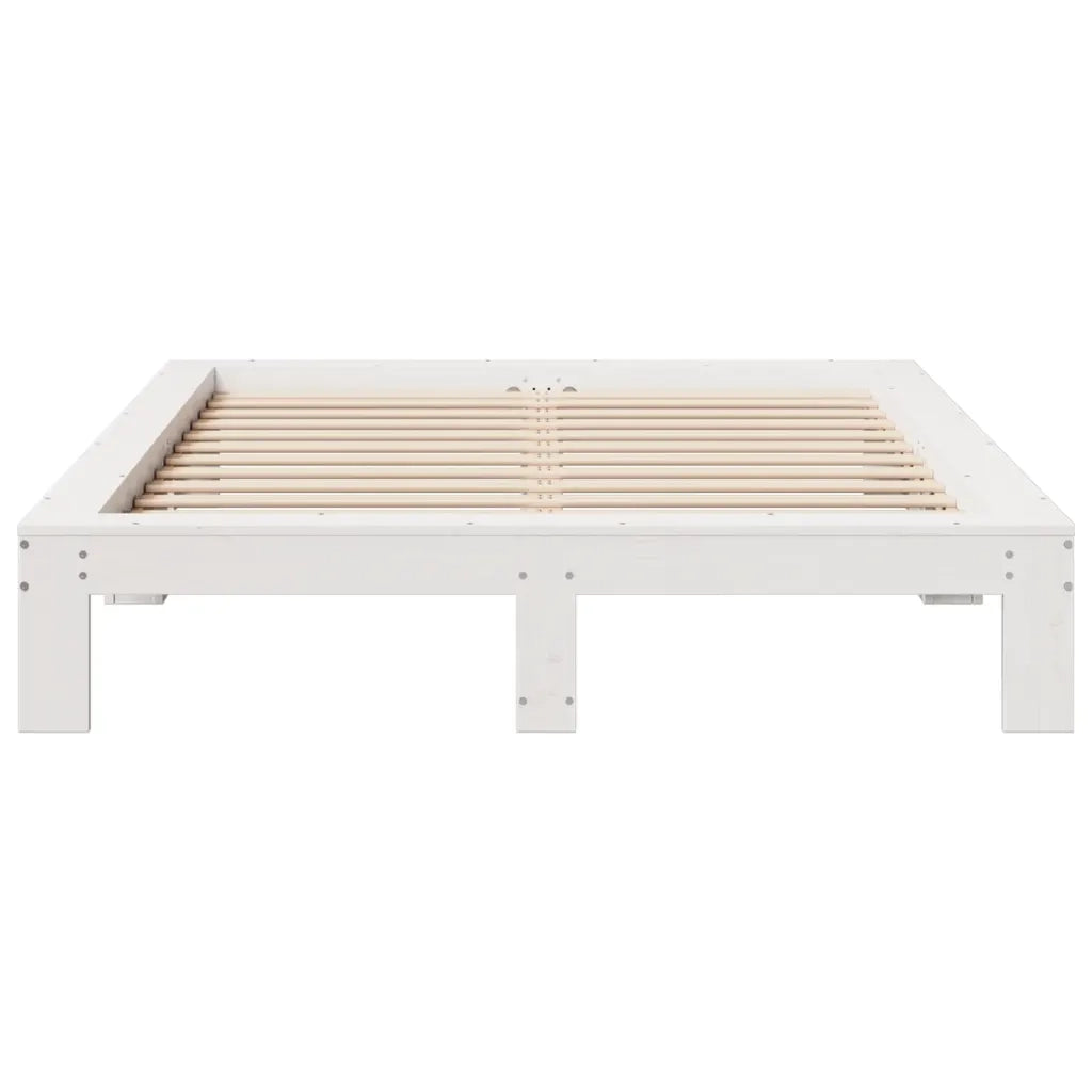 Letto senza Materasso Bianco 150x200 cm Legno Massello di Pino 3308736