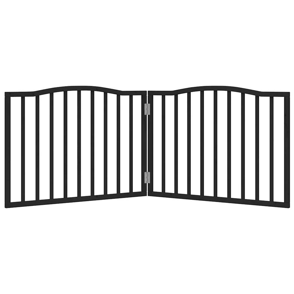Cancelletto di sicurezza pieghevole per cani 2 pannelli legno di pioppo nero 02_0023061