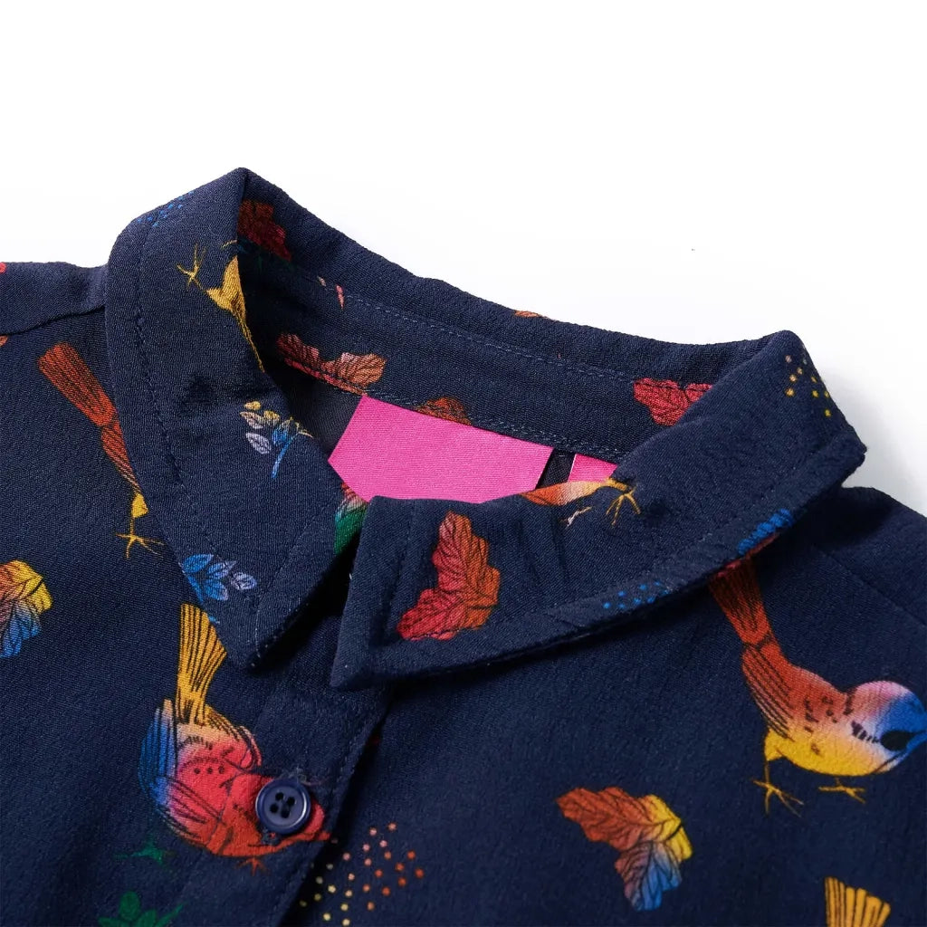 Abito da Bambina a Maniche Lunghe Blu Marino 128 CFW8723562