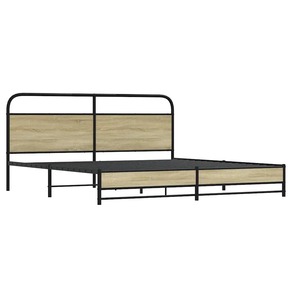 Giroletto senza Materaso in Metallo Rovere Sonoma 183x213 cm 3318690