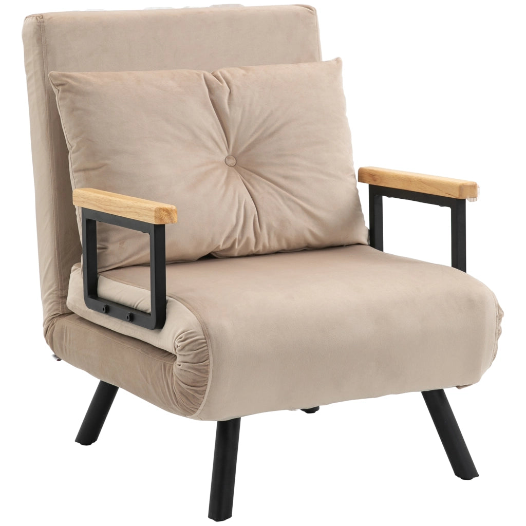 Poltrona letto ¨C zephmum ¨C tessuto velluto beige