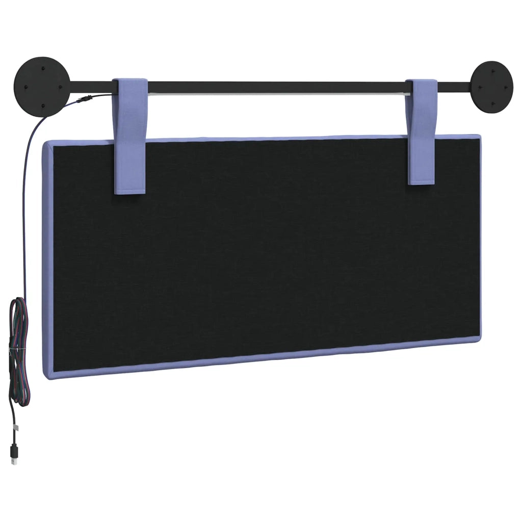 Testiera sospesa Con luce LED Blu jeans Tessuto